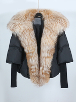 Loose Natural Real Fox Fur Collar Coat Thick New European Fashion White Duck Down Jacket Winter Women Warm Luxury Outerwear 5